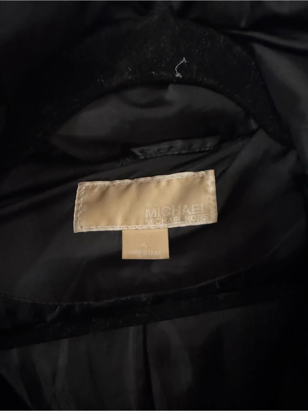 Michael Kors Black Quilted Puffer Coat Faux Fur Hood